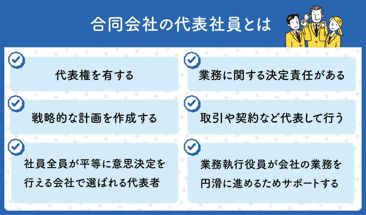 合同会社の代表社員と代表取締役の違いや肩書きについて解説 | 千代田税理士法人