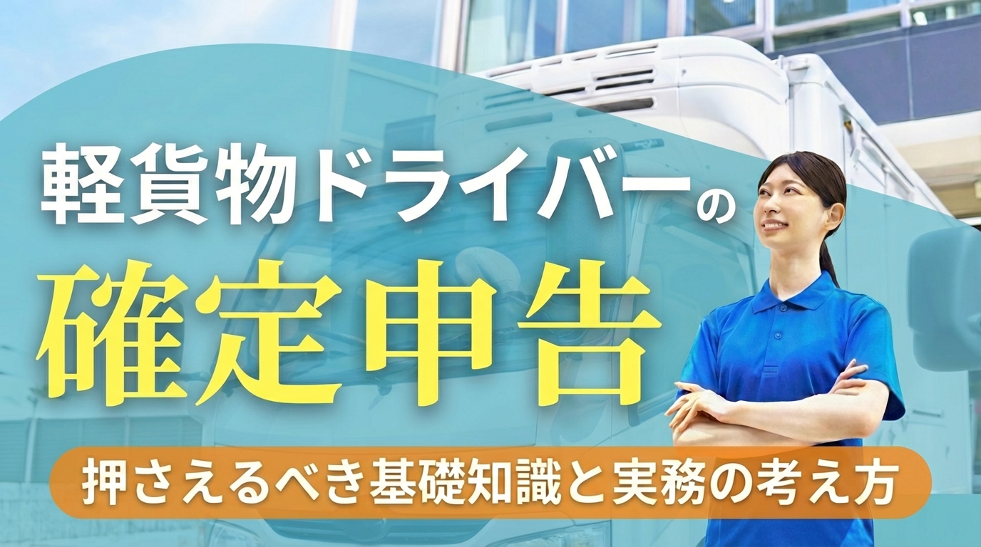 軽貨物ドライバーの確定申告で押さえるべき基礎知識と実務の考え方
